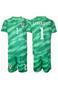 Kroatia Dominik Livakovic #1 Keeper Babyklær Borte Fotballdrakt til barn EM 2024 Korte ermer (+ Korte bukser)